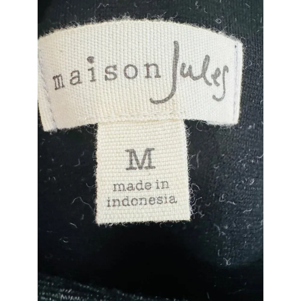 2/$30 NWT Maison Jules Medium Dress Floral Black Background - Picture 3 of 14